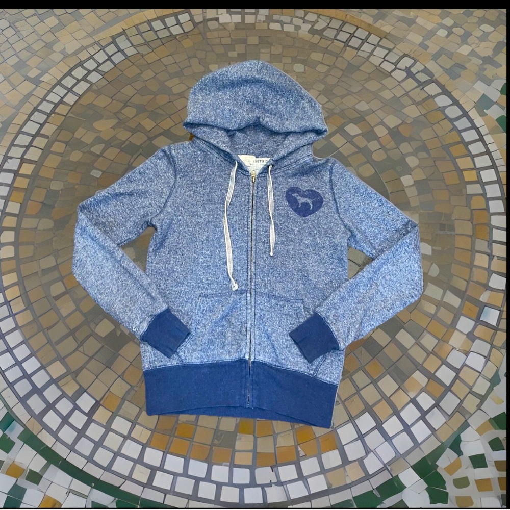 Victoria’s Secret Pink Full Zip Hoodie Sweatshirt/Jacket Pocket Distressed Look
